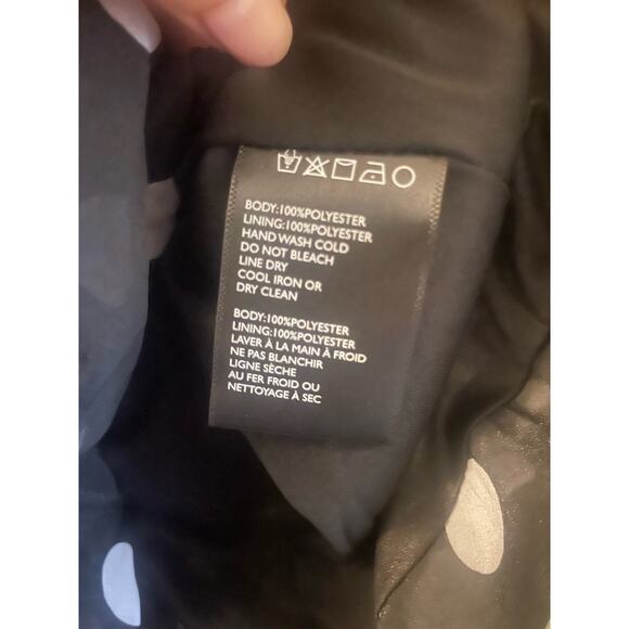 URBAN OUTFITTERS Puff Sleeve Polka Dot Mini Dress Small S Black White - Picture 8 of 11